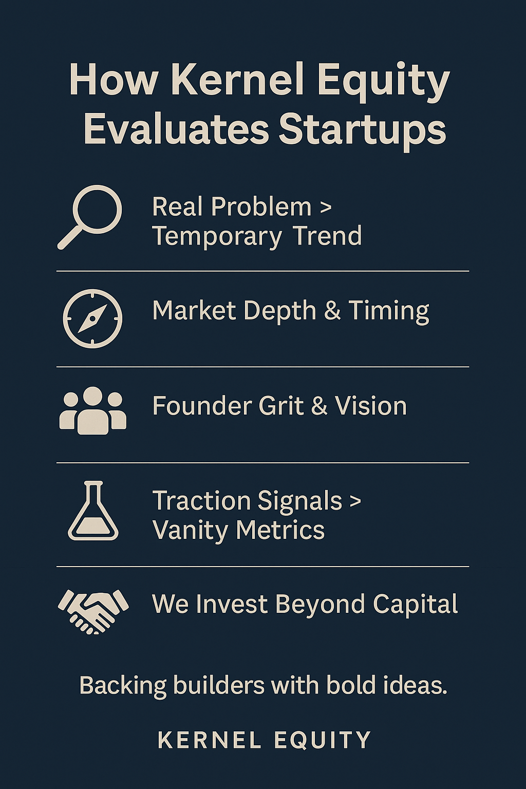 Inside Kernel: How We Evaluate Startups Before Investing Inside Kernel: How We Evaluate Startups Before Investing
